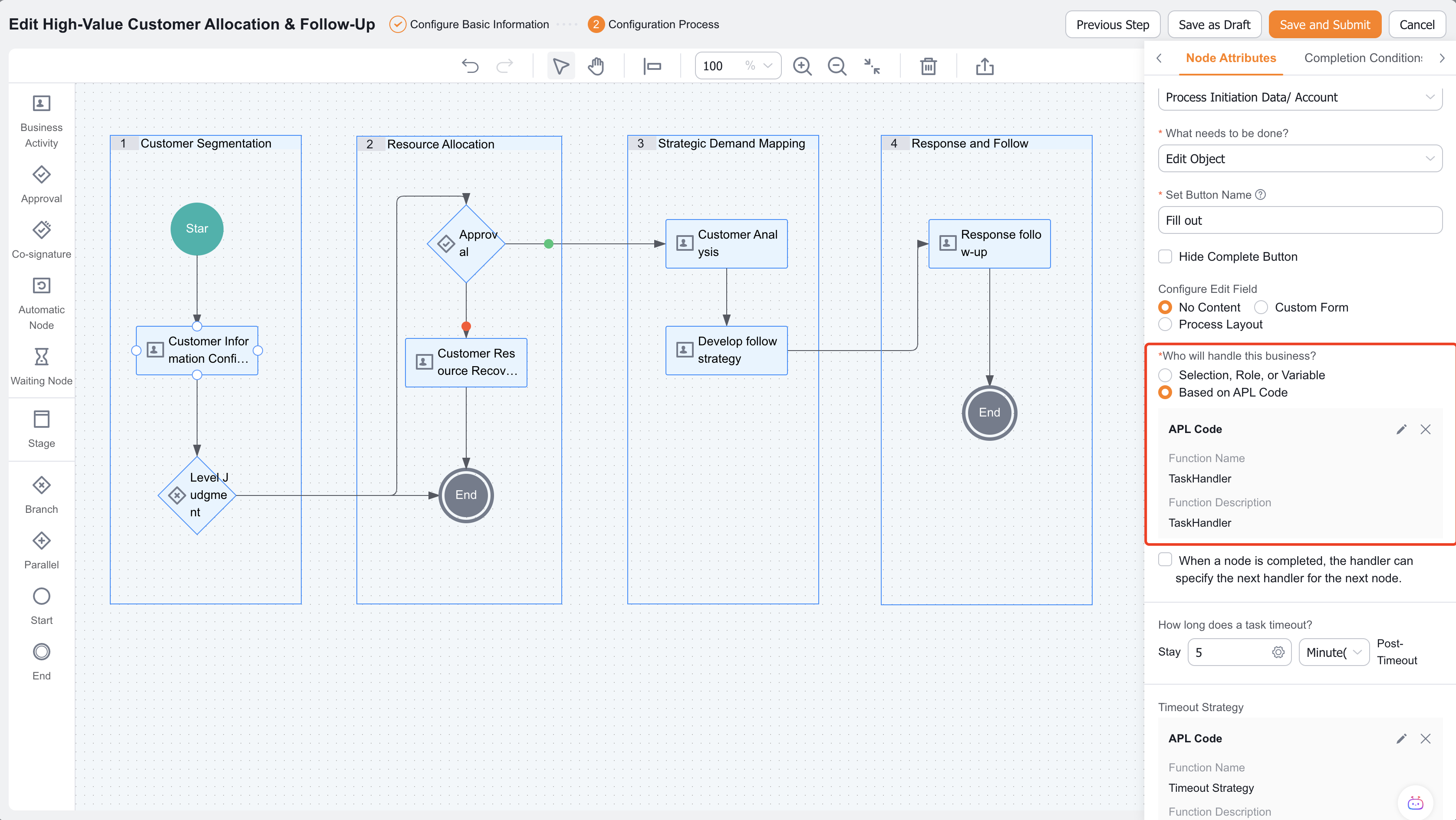 Business flow approver resolution