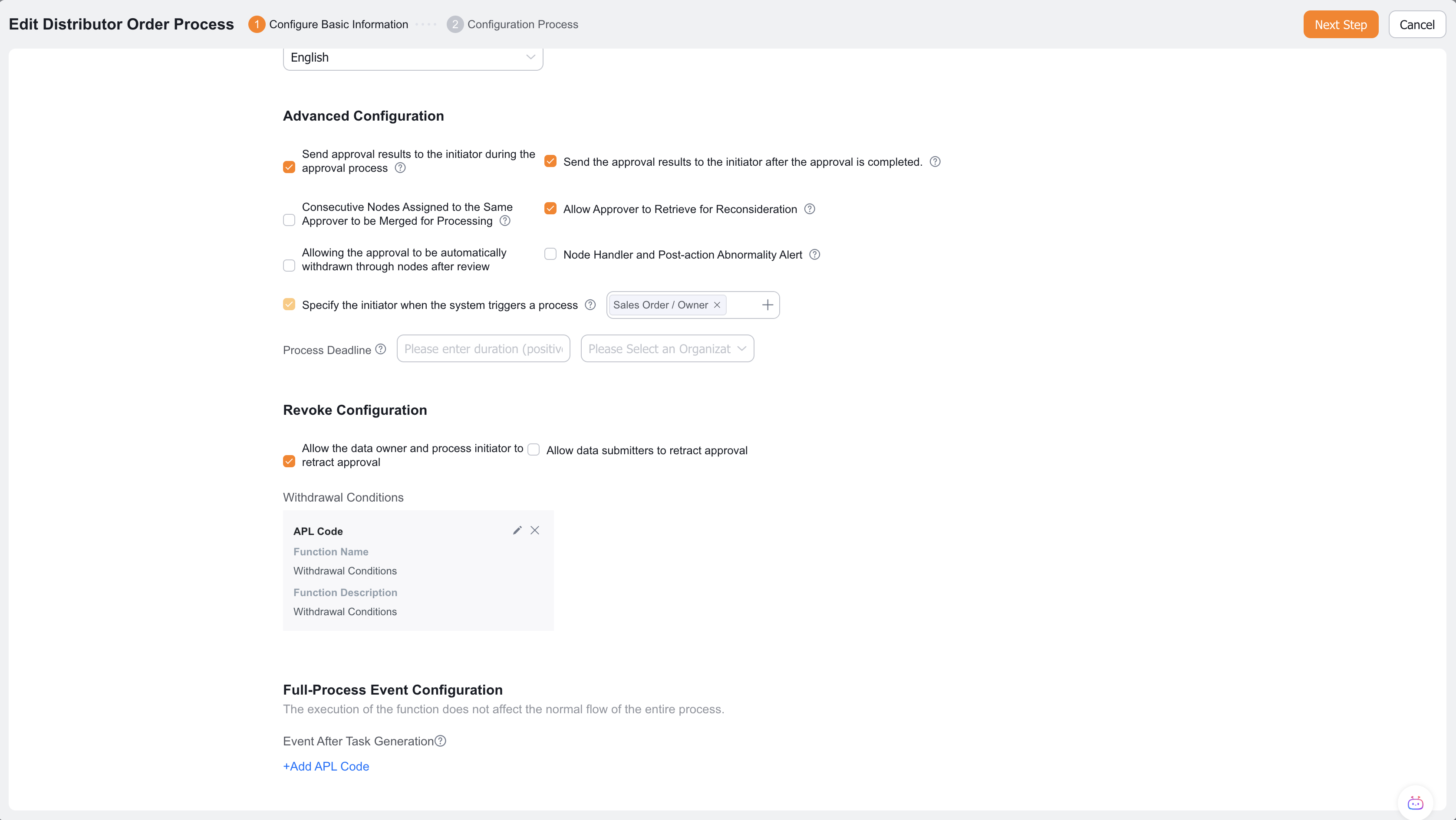 Approval flow withdrawal condition